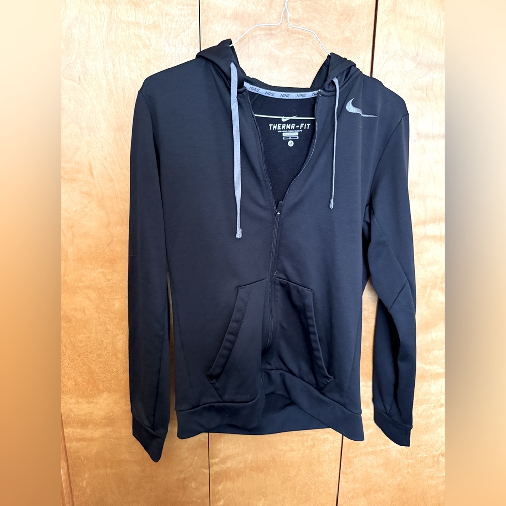 Nike Hooded black Zip up Jacket - women size Medium